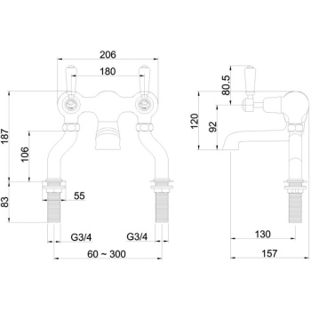 Burlington Kensington Bath Filler Deck Mounted